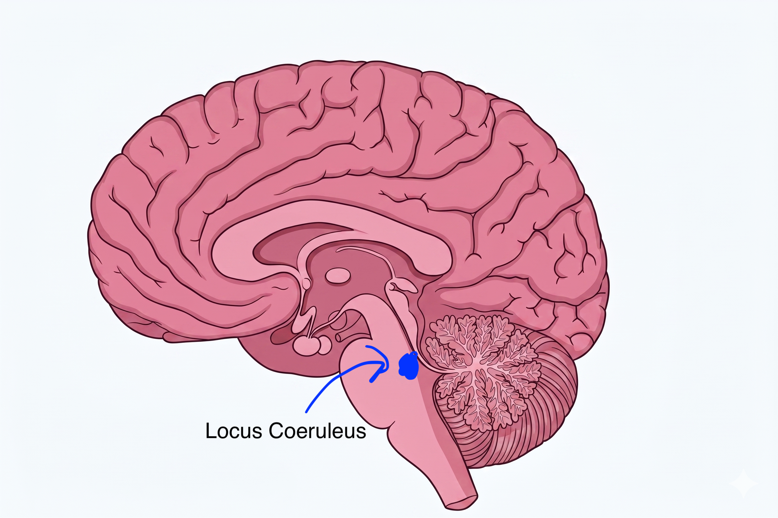 Locus coeruleus location in brain
